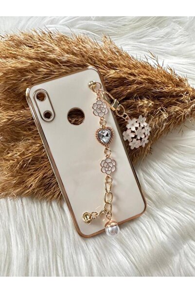 Aksesuarda Moda حافظة هواوي Y6 2019 المتوافقة مع الزهور والأحجار واللؤلؤ والليزر