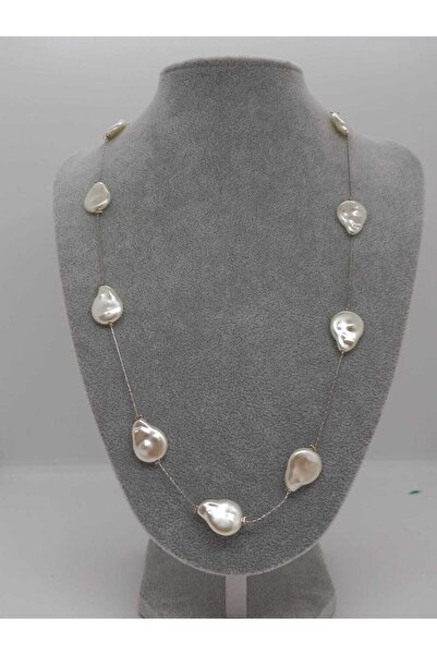 İPAR AKSESUAR قلادة من الفضة غير النظامية من اللؤلؤ الباروكي