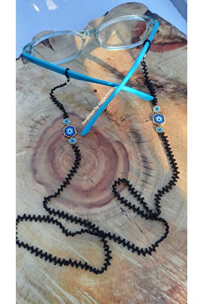 Atolye Ferda حبل نظارات بحزام نظارات مطرز باللون الأسود تحت عنوان عين الشر