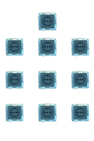 Gözde aydınlatma Smoked Grounded Socket Pack of 10 Frameless