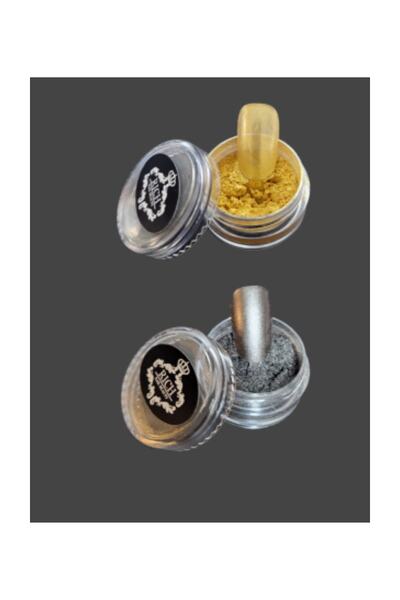 Rich Cosmetic Nail Art Tırnak Krom Inci Tozu Seti 2*3cc Ayna Efekti