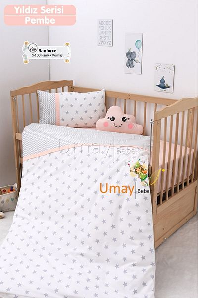 Umaybebek طقم سرير أطفال، ملاية سرير - قطن 100%