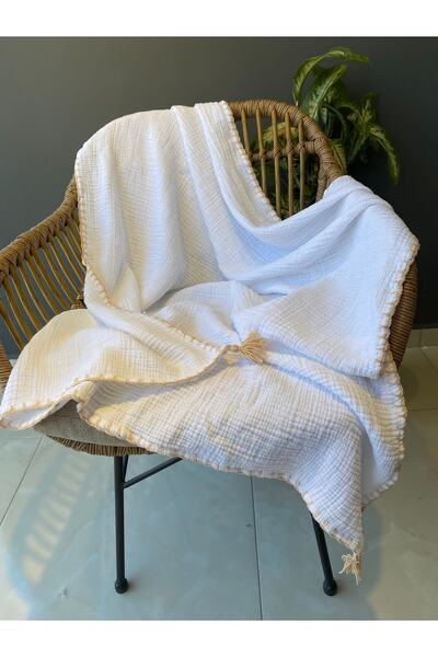YASEMİNİNEVİ White Muslin Baby Blanket