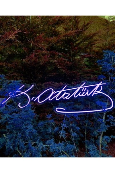 dekoraven Atatürk Imza Neon Led Tabela Dekoratif Aydınlatma