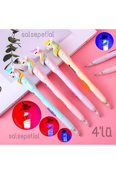 Salsepetial 4'lü Işıklı Unicorn 0.7 Uçlu Versatil Kalem