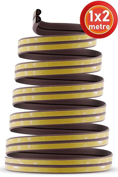 Soft Kare Door Window Tape 1x2=2 Mt Waterproof Insulation Wick Sound Cold Heat Insulation Tape (brown)