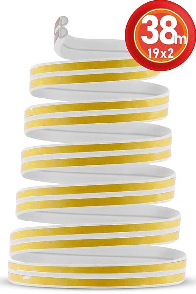 Soft Kare Door Window Tape 19x2=38 Mt Waterproof Insulation Wick Sound Cold Heat Insulation Tape (white)