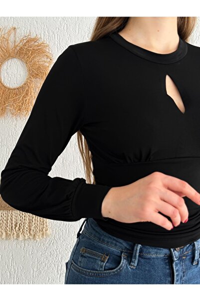 Noa&Noa Пясъчна блуза със събиращ се детайл на гърдите и отстрани