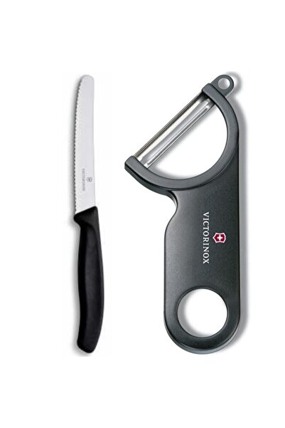 Victorinox Siyah Siyah Soyacak Ve Doğrama Seti Paslanmaz Çelik