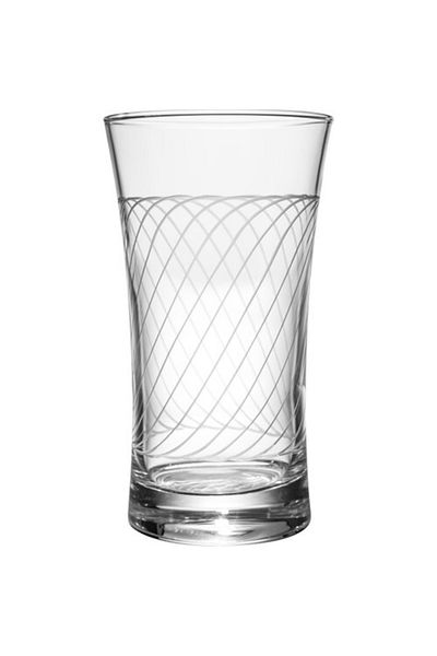 KCD Linda Cut Hand Decor Gilded 6 Pieces Patterned Water and Soft Drink Glass Set