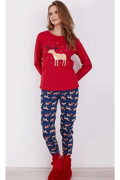 ROLY POLY Rolypoly Deer Red Women's Long Sleeve Pajama Set