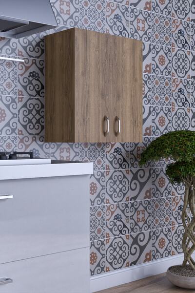 moka park avm Moza Çok Amaçlı Kapaklı Banyo Balkon Dolabı Ceviz