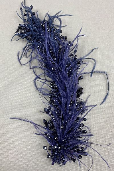Hobigram Model Capella albastru închis, coroană de mireasă și accesoriu turban – Coroană, piatră de cristal, model elegant –
