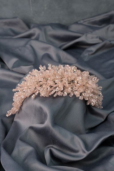 Hobigram Pudra Nilsa Boncuklu Cunună de Mireasă și Accesoriu Turban – Coroană, Piatră Crystal, Model Elegant, Coroană de Mireasă