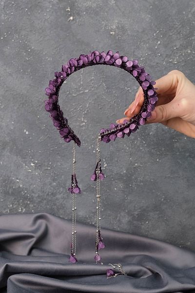Hobigram Purple Savin Mineli Design Special Henna și Coroana Miresei – Coroană, Piatră de Cristal, Model Elegant, Coroană Mireasă – Coroană