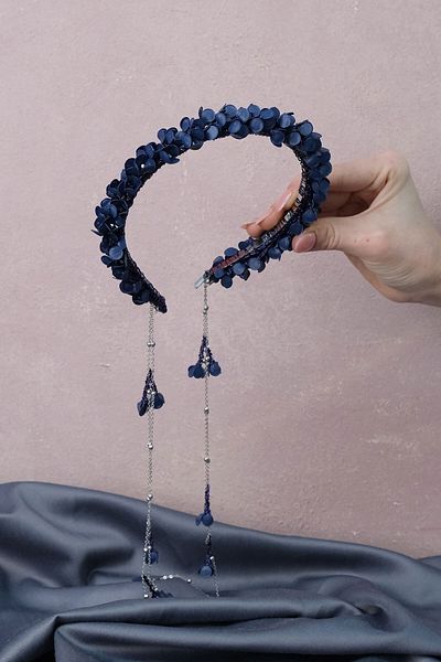 Hobigram Henna și coroană de mireasă cu design special Savin Mineli bleumarin – Coroană, piatră de cristal, model elegant, coroană de mireasă –