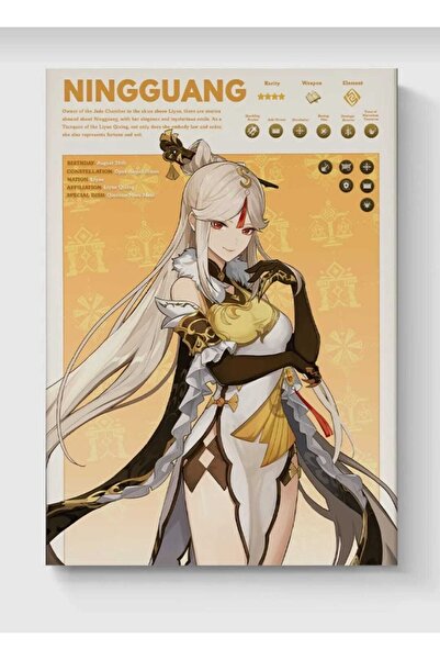 fırsatlar diyarı Genshin Impact Ningguang Gaming Anime Poster - Висока розділ...