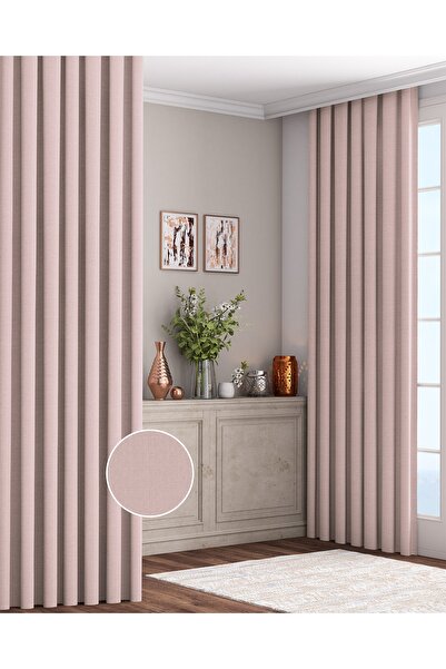 Altındaş Tekstil Keten Fon Perde Ekstrafor Büzgülü (PİLESİZ) Tek Kanat Yavru ...