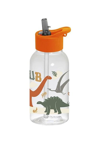 krommet Patterned Flask with Straw 460 Cc - Dino Club