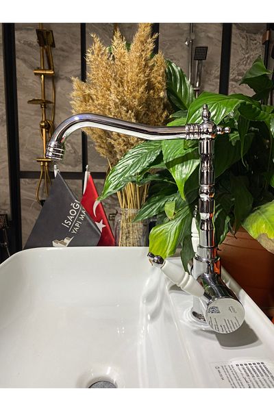 İSAOĞLU YAPI Purified Kitchen Faucet 3 Way Sink Tap Rustic Purified Kitchen Faucet Silver Color