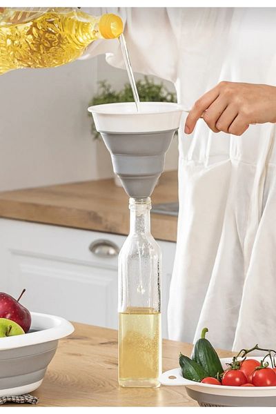 AHİR TİCARET Fine Tip Space-Saving Accordion Folding Funnel Ak-701