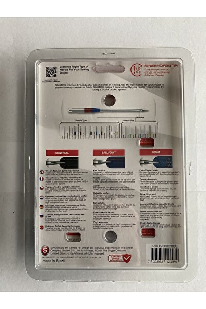 SİNGER Iğne 3 Blisterli Iğne Seti (10 STANDART, 5 JARSE VE 5 KOT İĞNESİ)