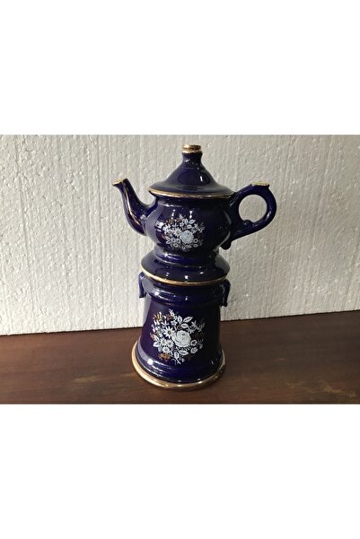 tayfuntufan antika koleksiyon 25 Cm Yüksekliğinde Fransız Porselen Kobalt Şiş...