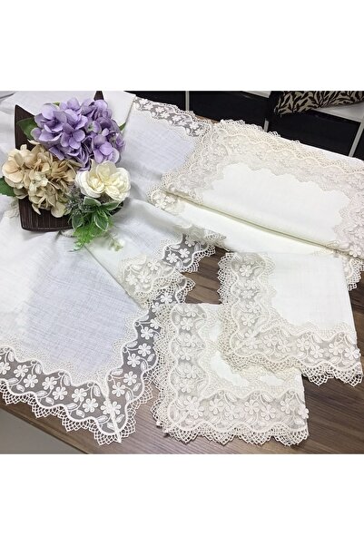 OYA home Mini Papatya Dantelli Oda Takımı -5 Parça