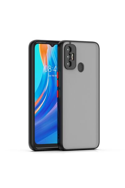 Fibaks Tecno Spark 7 - 7t Case Matte Anti-Fingerprint Camera Protection Hard Silicone Cover with Colorful Keys