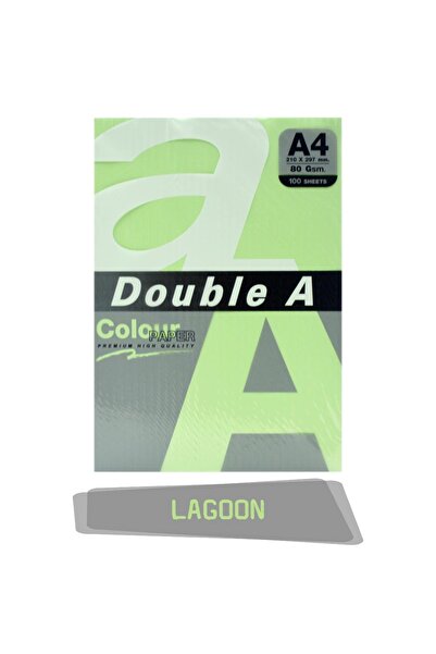 DOUBLE A 100 Pcs A4 80 Gr Colored Copy Paper - Lagoon