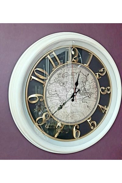 Santara Elegance Πλαστικό Σώμα Αθόρυβο Ρολόι Τοίχου με Γυαλί Διάμετρος 47cm