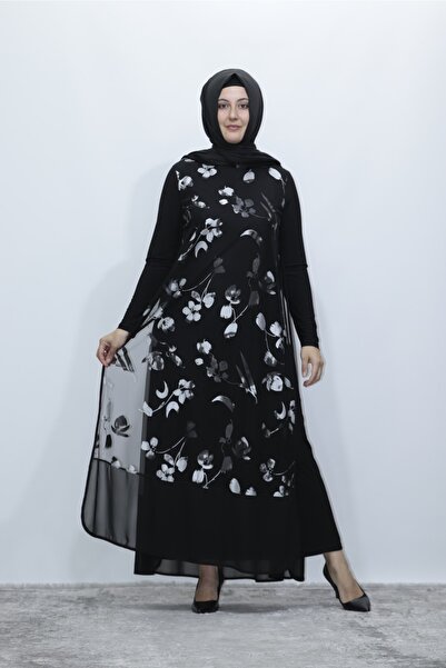 Zey&Ka Butik Flower Pattern Evening Dress