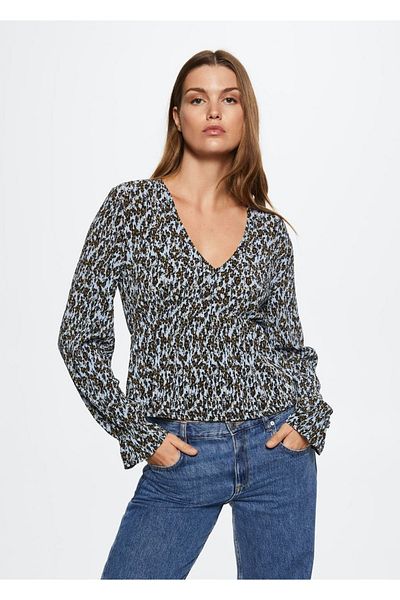 MANGO Woman Bluză fluidă cu modele texturi