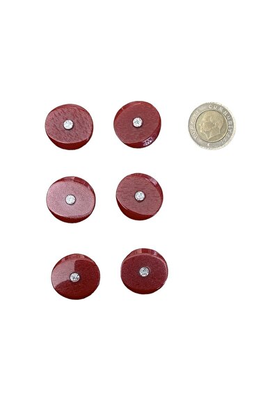 e tuhafiye 20 Pieces Red Shiny Rhinestone Button