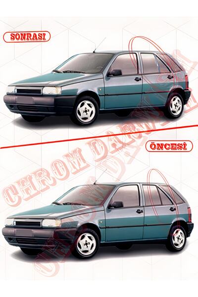 darwish Fiat Tipo Tempra Uyumlu Krom Cam Kelebek Çıtası 2 Parça Paslanmaz Çelik