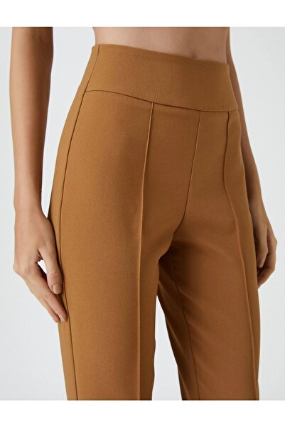 Koton 3sak40148uw Kadın Kanvas Pantolon Kahverengi