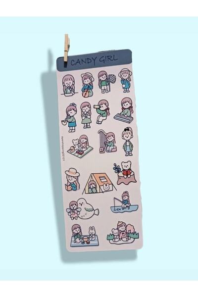 EyER Shoping Dulce drăguț Candy Girl Autocolant Autocolant Albastru