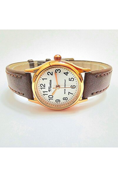 Marlas Retro Women's Wristwatch, Vintage Design, Classic, Rose Gold Color, Strap, Iconic, Minimal