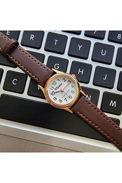 Marlas Retro Women's Wristwatch, Vintage Design, Classic, Rose Gold Color, Strap, Iconic, Minimal