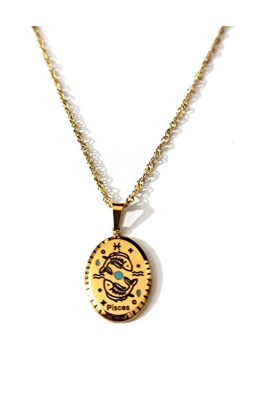 AKSESUARIM Women's Enameled Steel Zodiac Necklace
