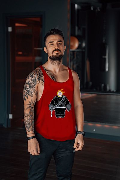 Freeyez Fire Man Gym Fitness Tank Top Athlete