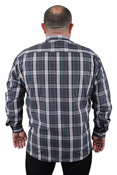 MocGrande Ανδρικό πουκάμισο μεγάλου μεγέθους Line Square 23367 Neftı