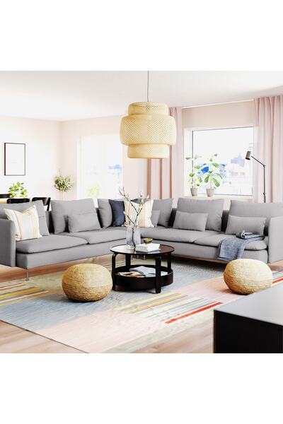 ERİZA Bella Tam Köşe Takımı (gri) 291x291cm Keten 122