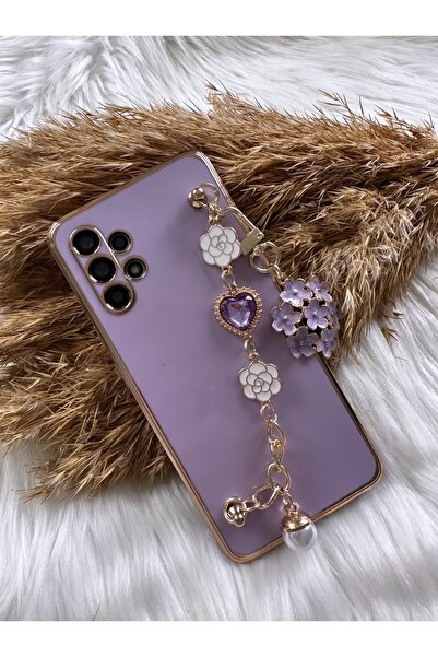 Aksesuarda Moda Samsung A53 Uyumlu Çiçekli Taşlı Incili El Geçmeli Lazer Kesi...
