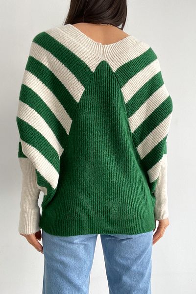 FEMELLE Pulover de damă, verde, sezon nou, tricot cu mânecă liliac