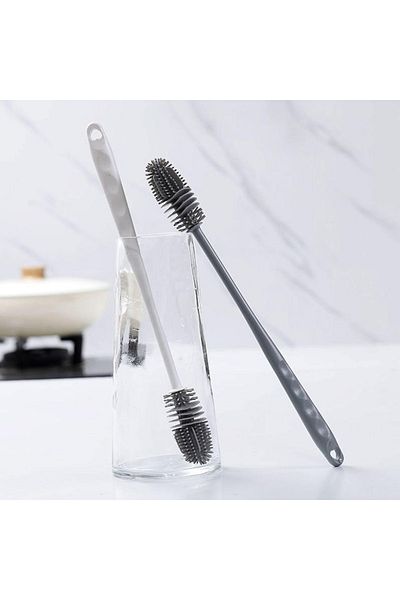 MENFRY Long Handled Silicone Cup and Jar Washing Brush