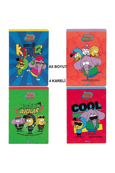 Gıpta Kral Şakir Wire Stitched Cardboard Cover Notebook A5 60 Sheets (4 Plaids)
