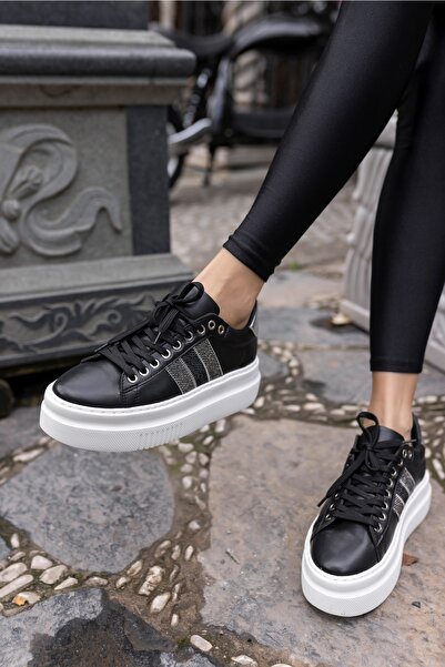 ANGELİNA JONES Γυναικείο sneaker με λεπτομέρεια από μαύρη πέτρα Zanıolo