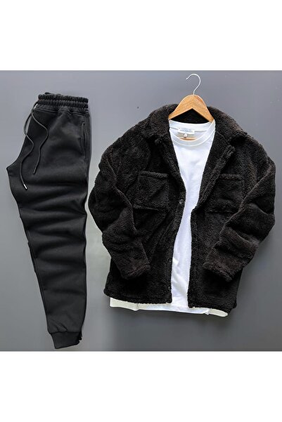 Baycombine35 Σετ φόρμας Μαύρη βελούδινη μαύρη αθλητική φόρμα Comfortable Cut