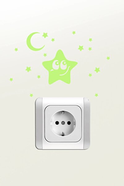 PANDA SOKAĞI Smiling Star Noctilucent Children's Room Socket Sticker